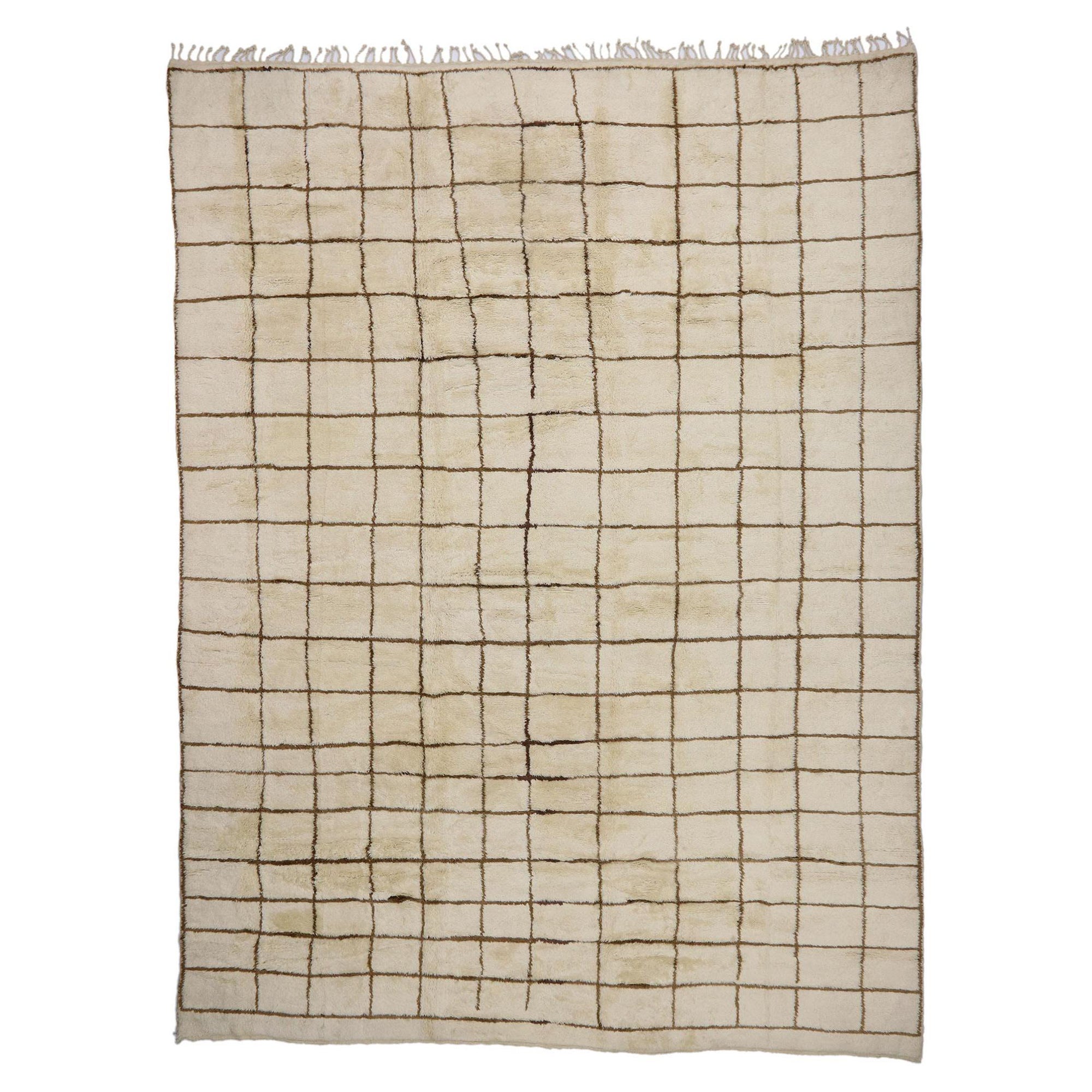 New Contemporary Berber Moroccan Rug with Modern Bauhaus Style
