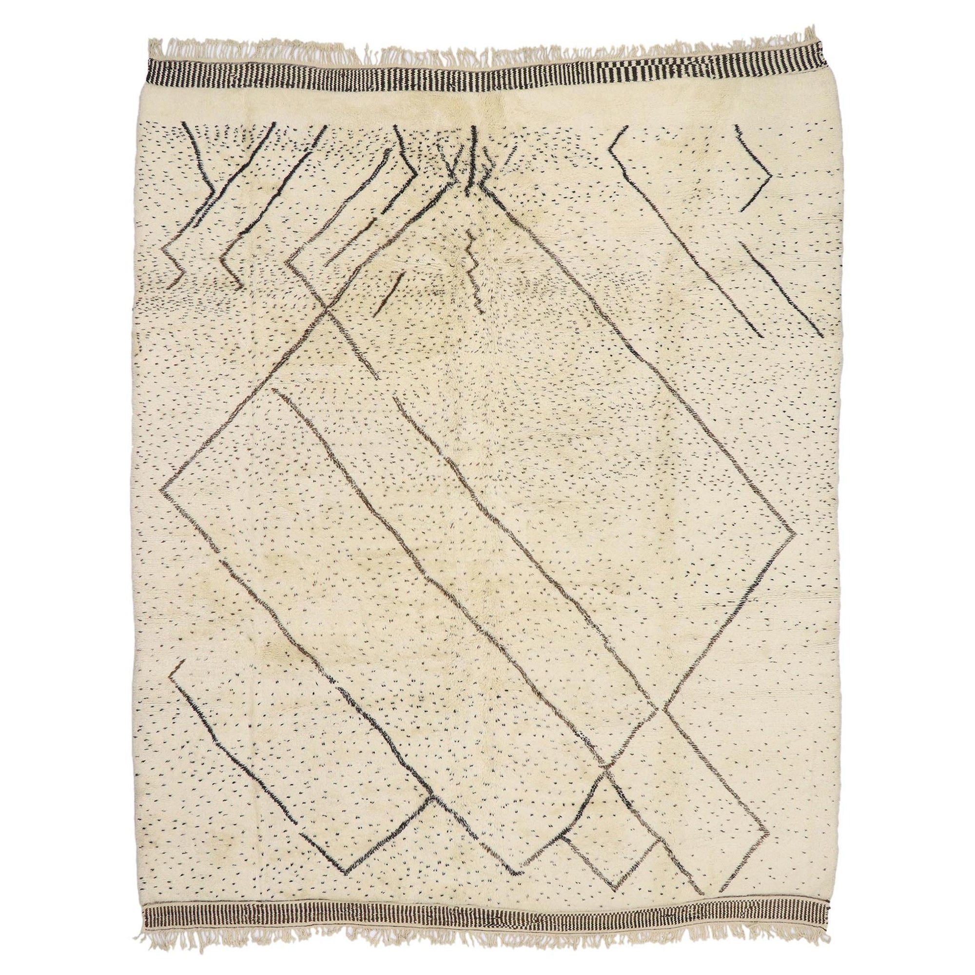 Berber Moroccan Rug, Nomadic Charm Meets Mid-Century Modern Style