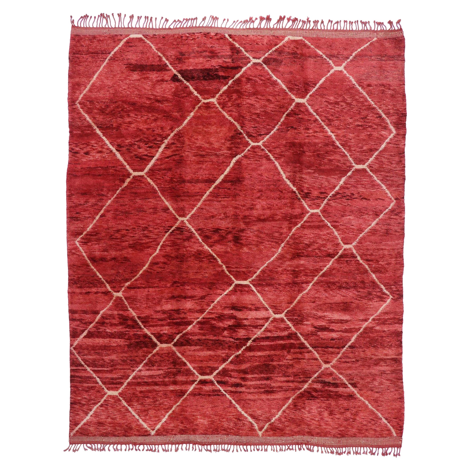 New Contemporary Berber Moroccan Rug with Postmodern Bohemian Style For Sale