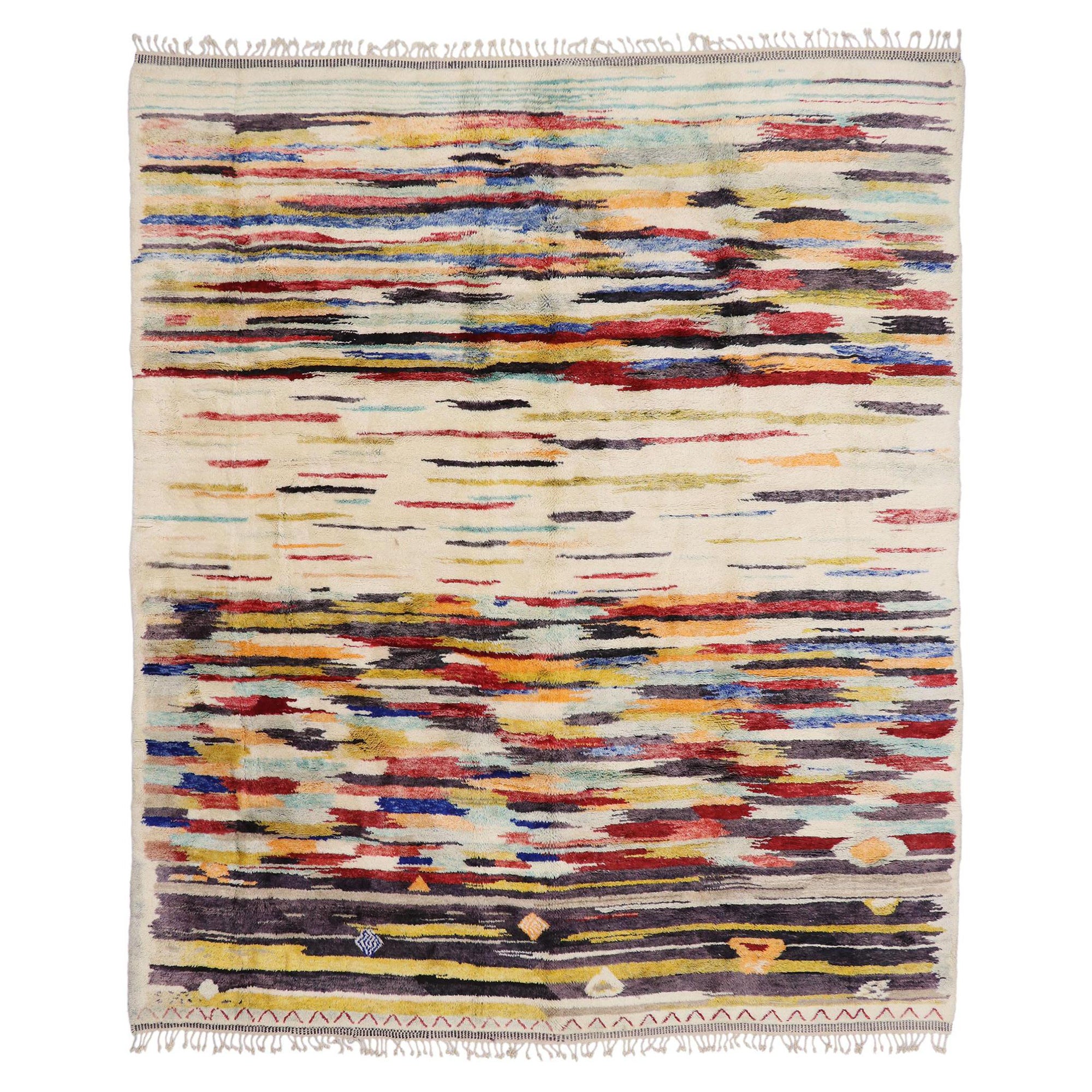 New Contemporary Berber Moroccan Rug Inspired by Sol LeWitt