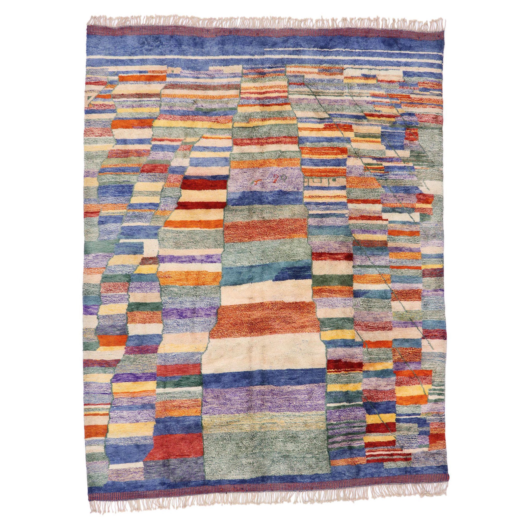 New Contemporary Berber Beni Mrirt Abstract Moroccan Rug, 10'04 x 112'11
