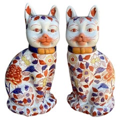 Pair of IMARI Cat Statues