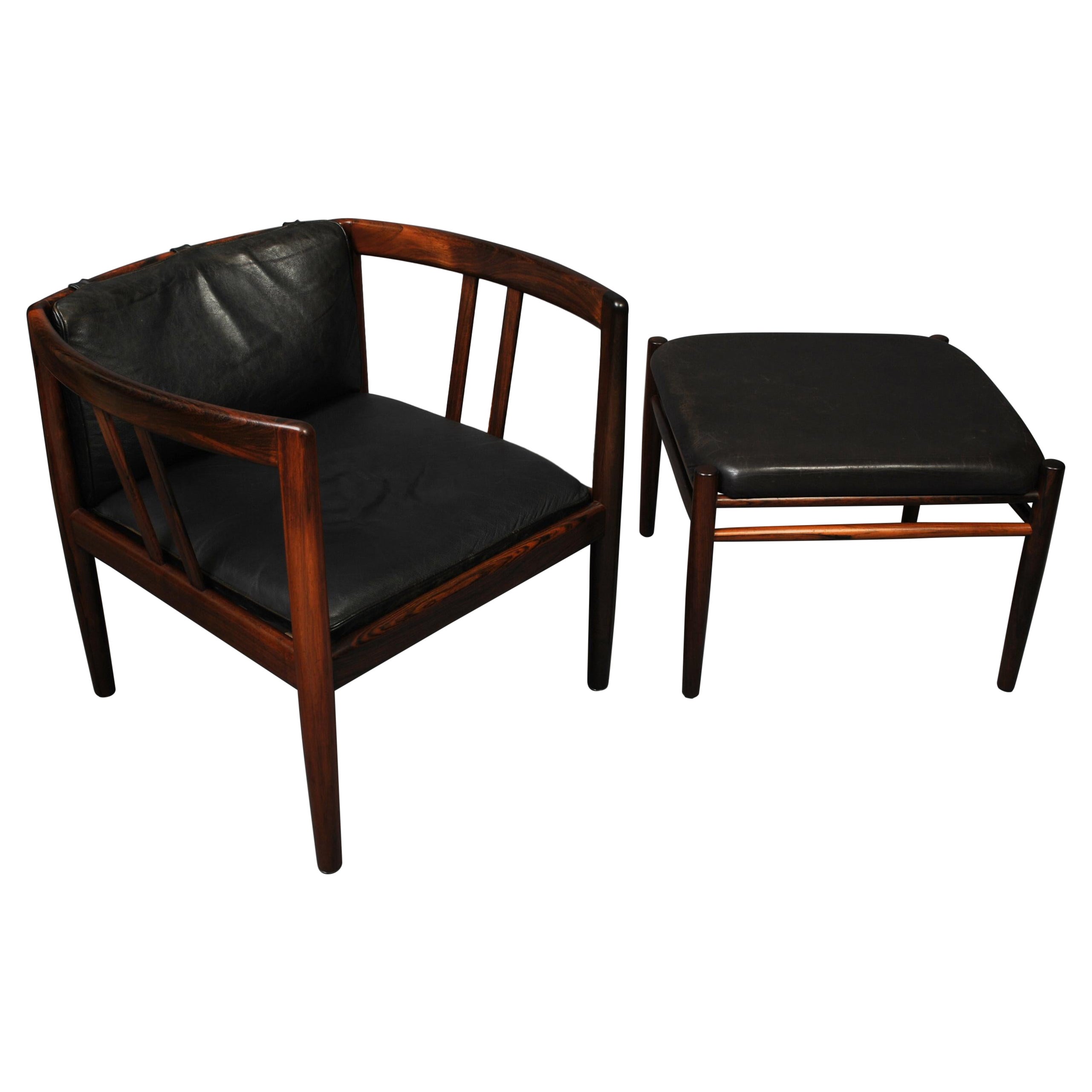 Wikkelso Holger Christiansen Lounge Chair & Ottoman