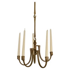 Bronze Candelabra Chandelier for Five Candles by Harjes, 1970