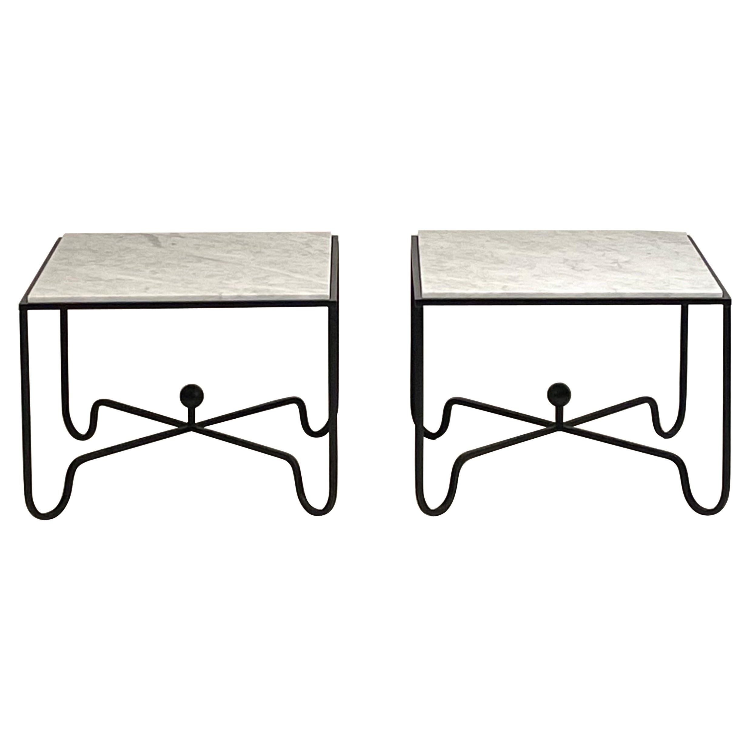 Pair of Large 'Entretoise' Marble Side Tables by Design Frères