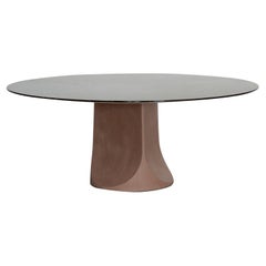 Tacchini Togrul 120 Table à base bourgogne avec pierre grise de Gordon Guillaumier