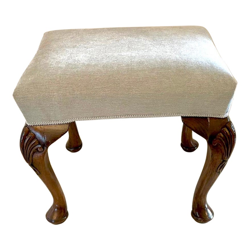 Quality Antique Victorian Walnut Stool For Sale