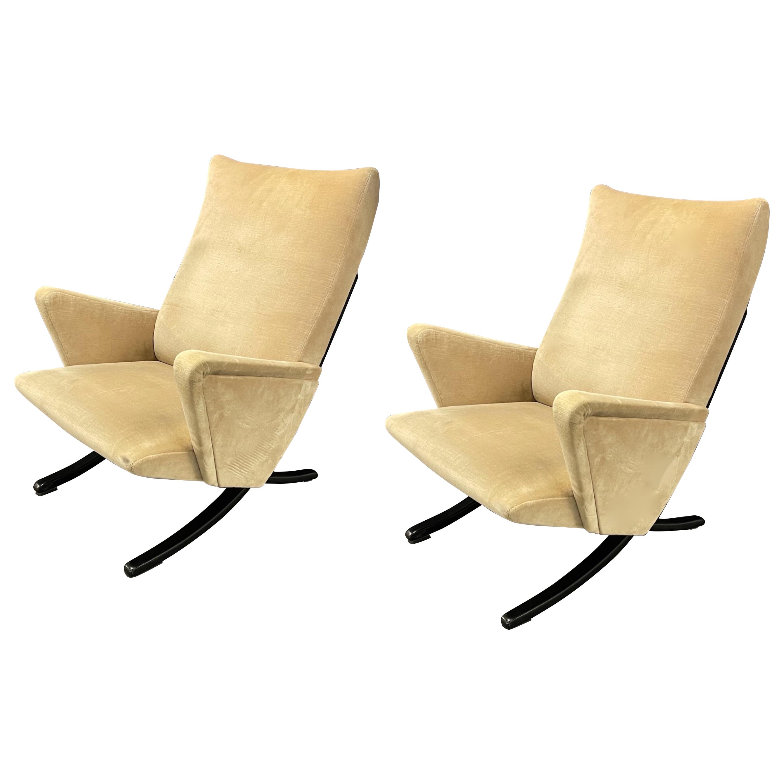 Exceptionally Rare Set of 2 Lounge Chairs by Arnold Bode
