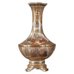 Small Tripod Satsuma Vase Decorated with the 18 Luohans, 19th Century