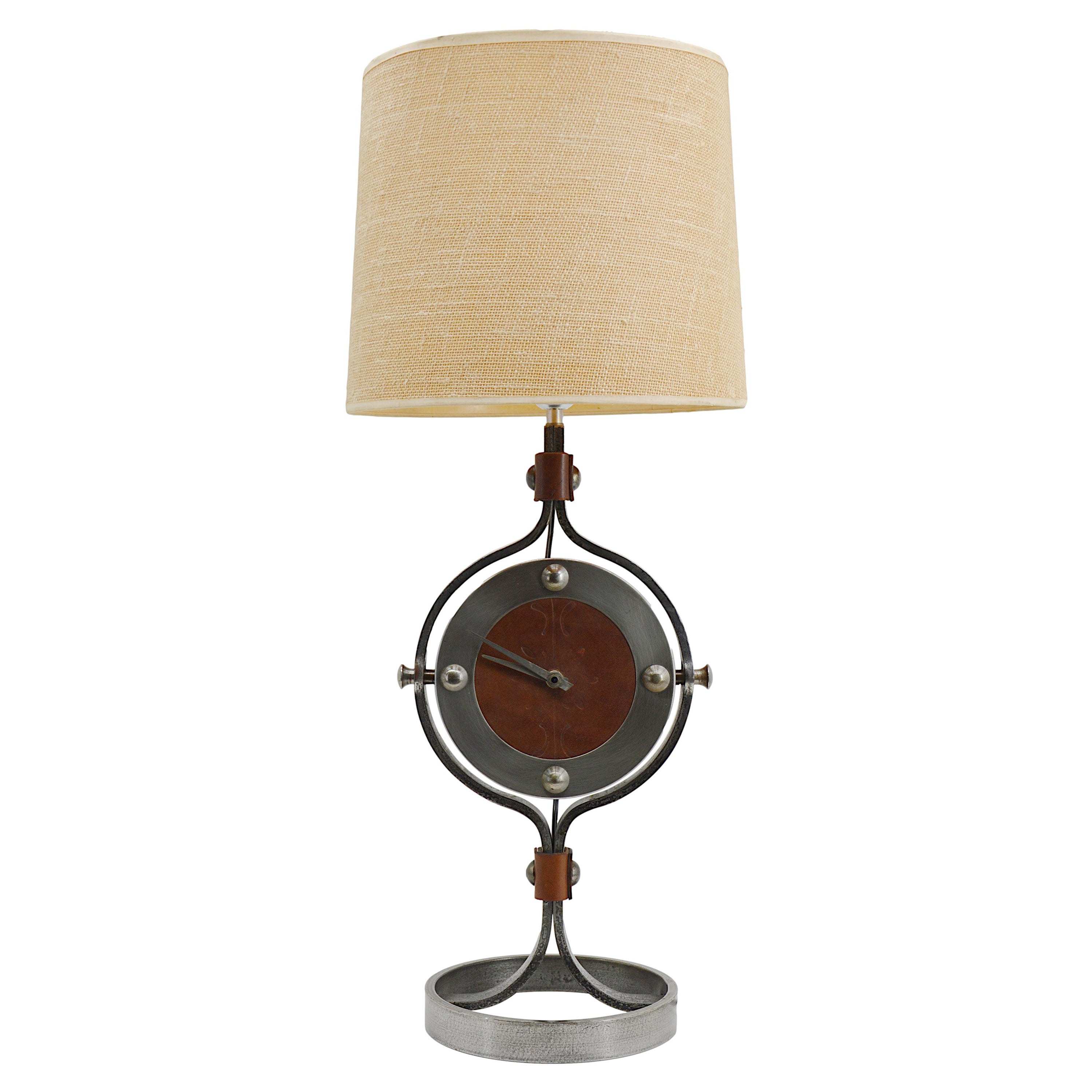 Pair of Art Deco Table Lamps / Clocks by Mofem at 1stDibs