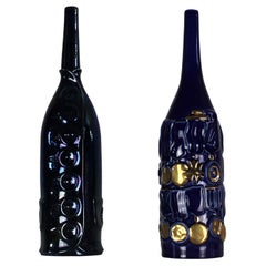 Gio Ponti Set of Two Bottles in Ceramic by Cooperativa Ceramica Imola 1990s