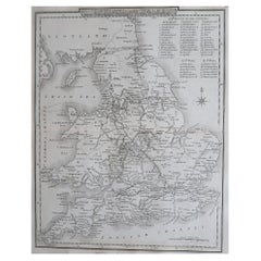 Original Antique Map of England and Wales by J.Archer, circa 1840