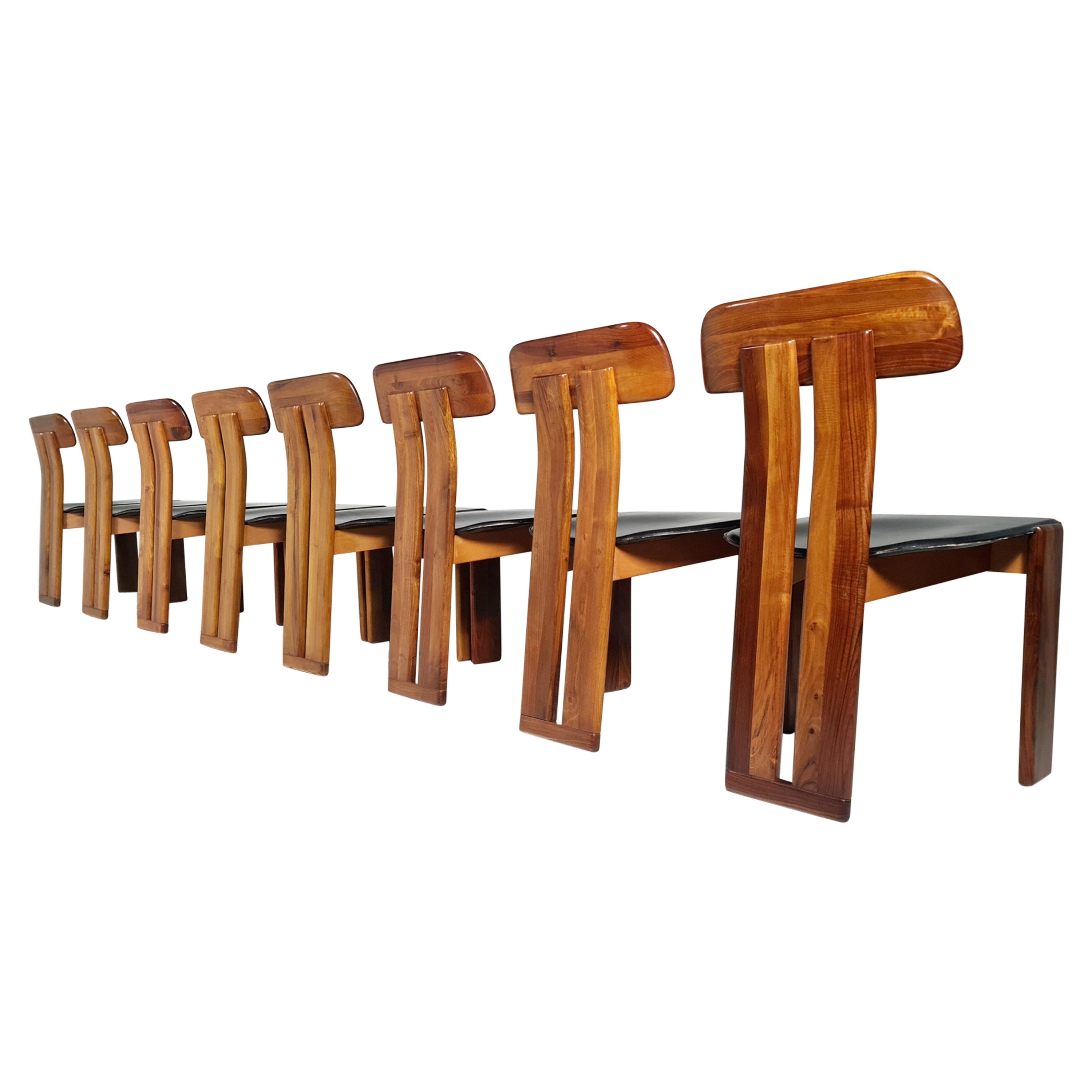 Set of 8 Dining Chairs by Sapporo for Mobil Girgi, Italy, 1970s