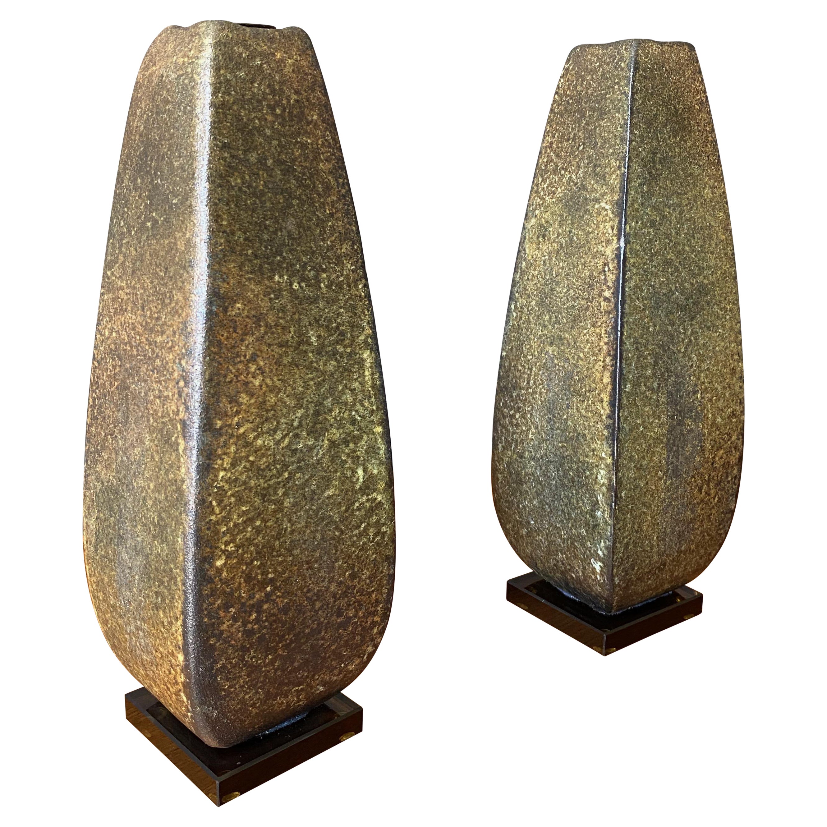 Post Modern Candle Holders Signed By Tony Evans For Sale