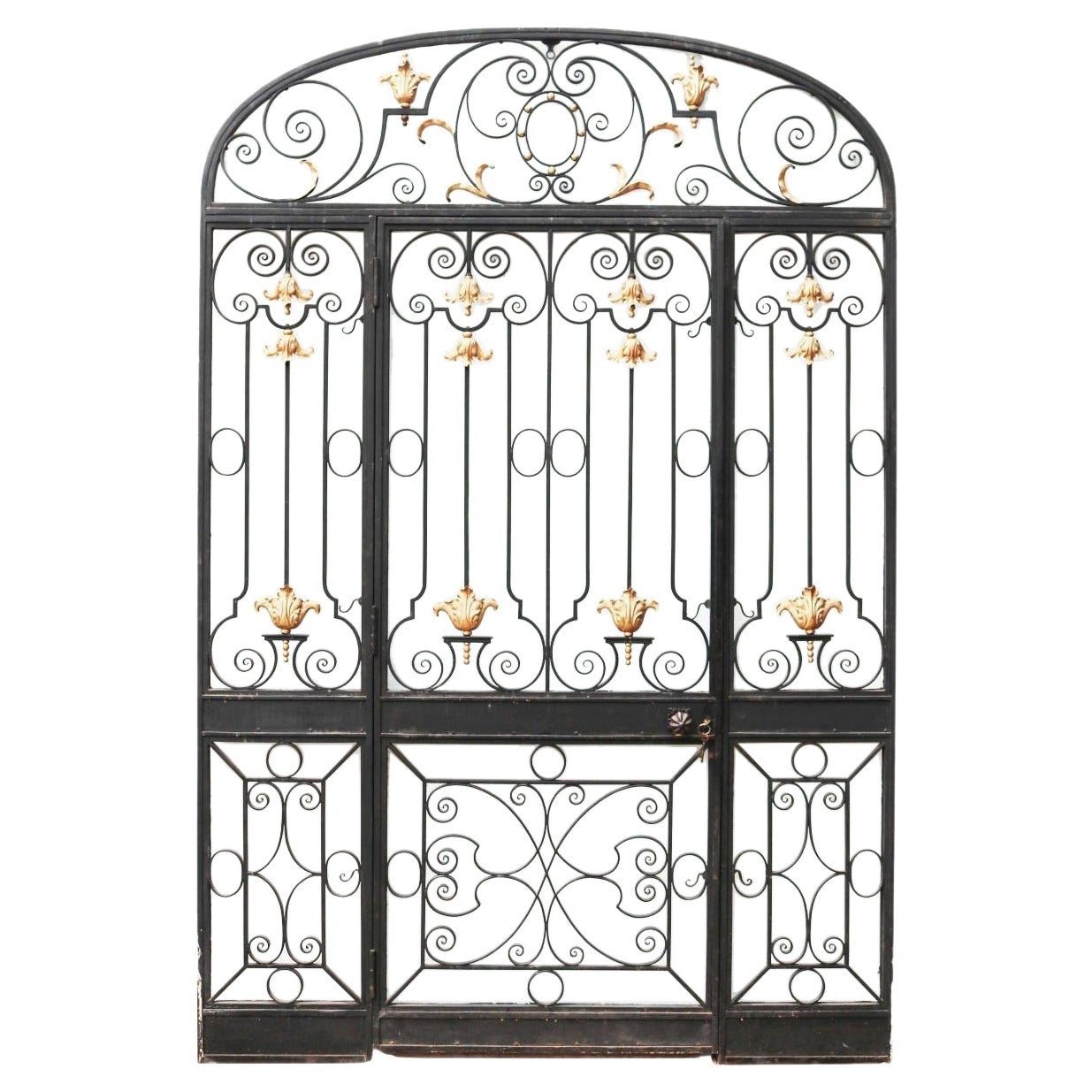 Glazed Wrought Iron Entrance-Way For Sale