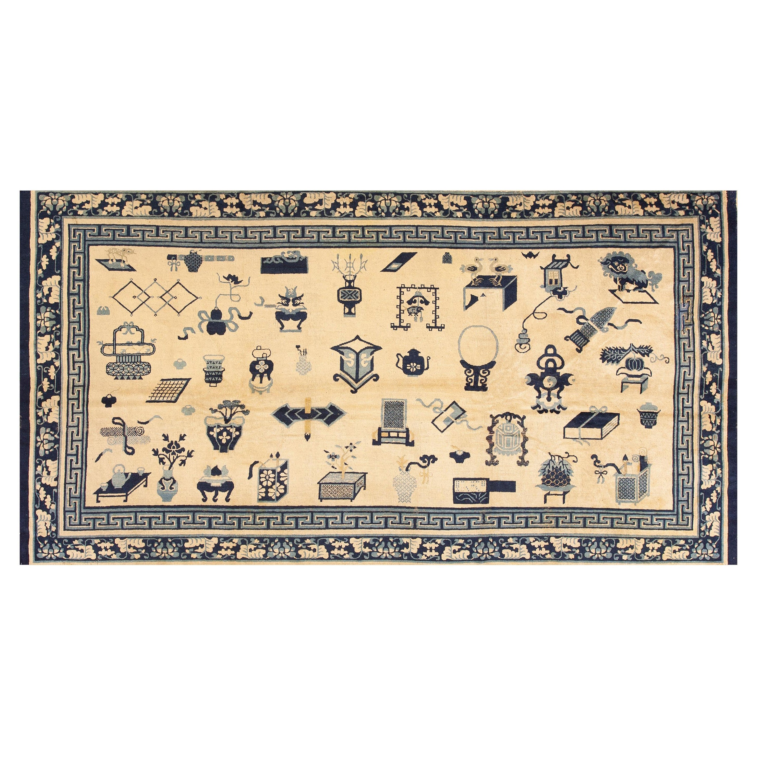 Mid 19th Century Chinese Ningxia Carpet ( 5' 6'' x 10' 7'' - 167 x 322 cm )