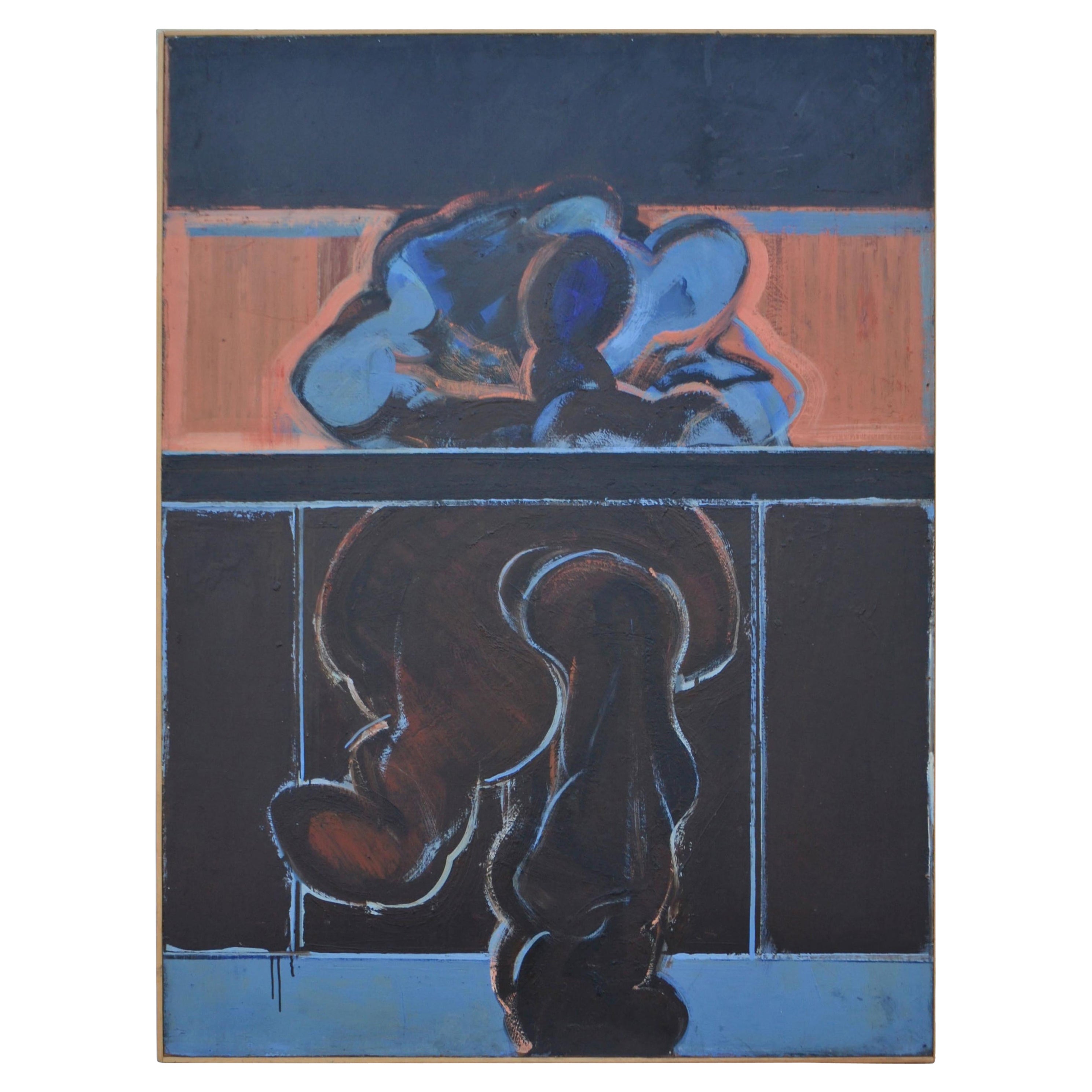 Quadro di figura seduta di John Kaine, anni '60