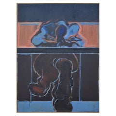Pintura al natural de figura sentada de John Kaine, años 60