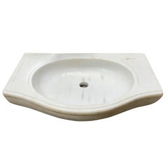 Early 20th Century Small White Marble Sink