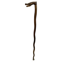Hand Carved Hardwood Dragon Head Walking Cane Stick