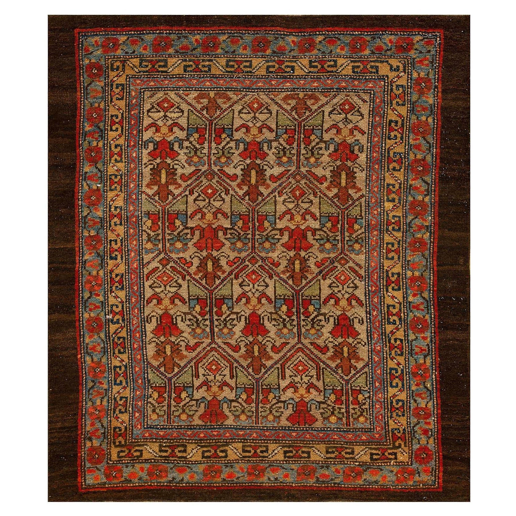 Persischer Serab-Teppich aus dem 19. Jahrhundert ( 3'2'' x 3'9'' - 97 x 114 )
