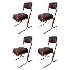 Mid-Century Modern Brazilian Tubular Steel Chairs, set of 4