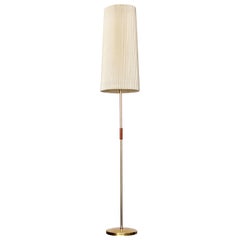 1950's Italian Vintage Brass Floor Lamp with Original Shade