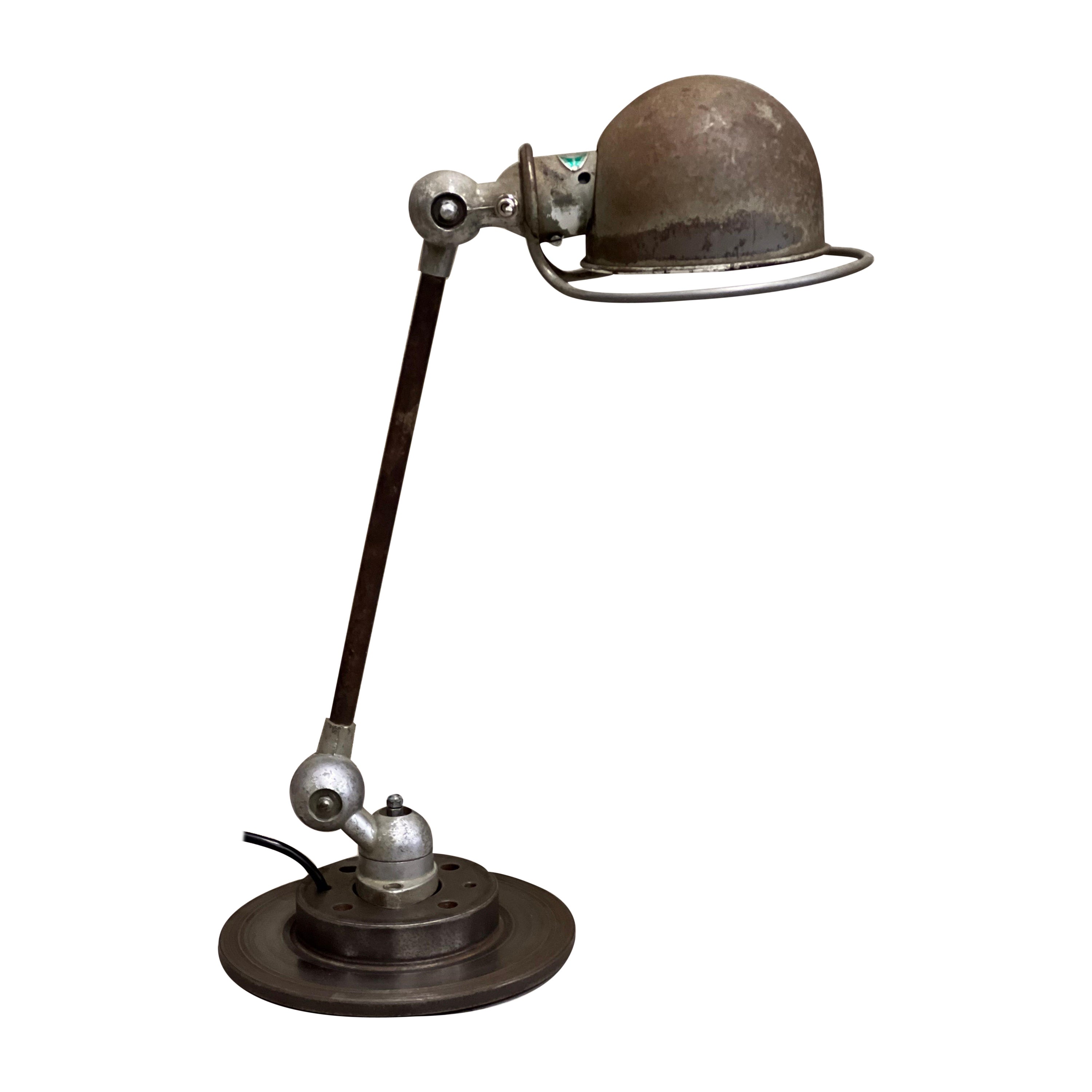 Mid-20th Century Vintage Industrial Jieldé Table Lamp, Fantastic Patina For  Sale at 1stDibs