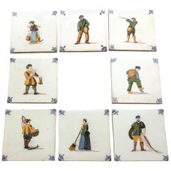 Set of Eight Early 19th Century Dutch Tiles