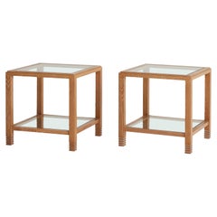Pair of Mid-Century Limed Oak Side Tables