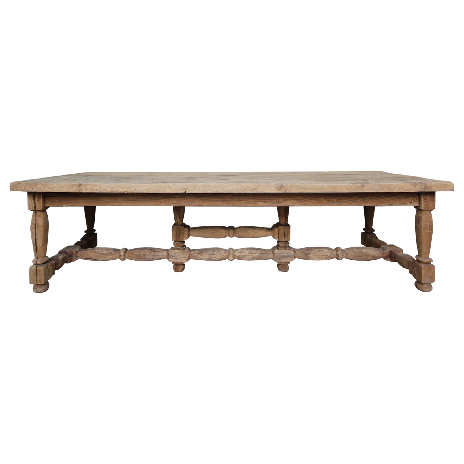 Large Stripped Oak Monastery Table
