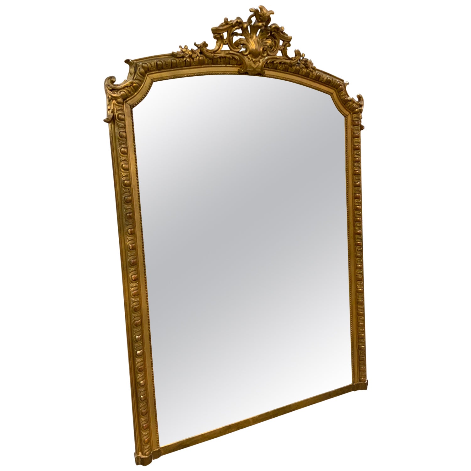 Late 19th Century Large Gold Leaf Mirror