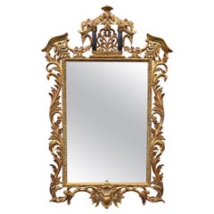 Carved & Gilded Pagoda Style Mirror by Dauphine Mirror Co.