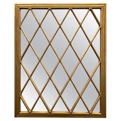 Vintage Gilded Rattan Harlequin Mirror by Mc Guire