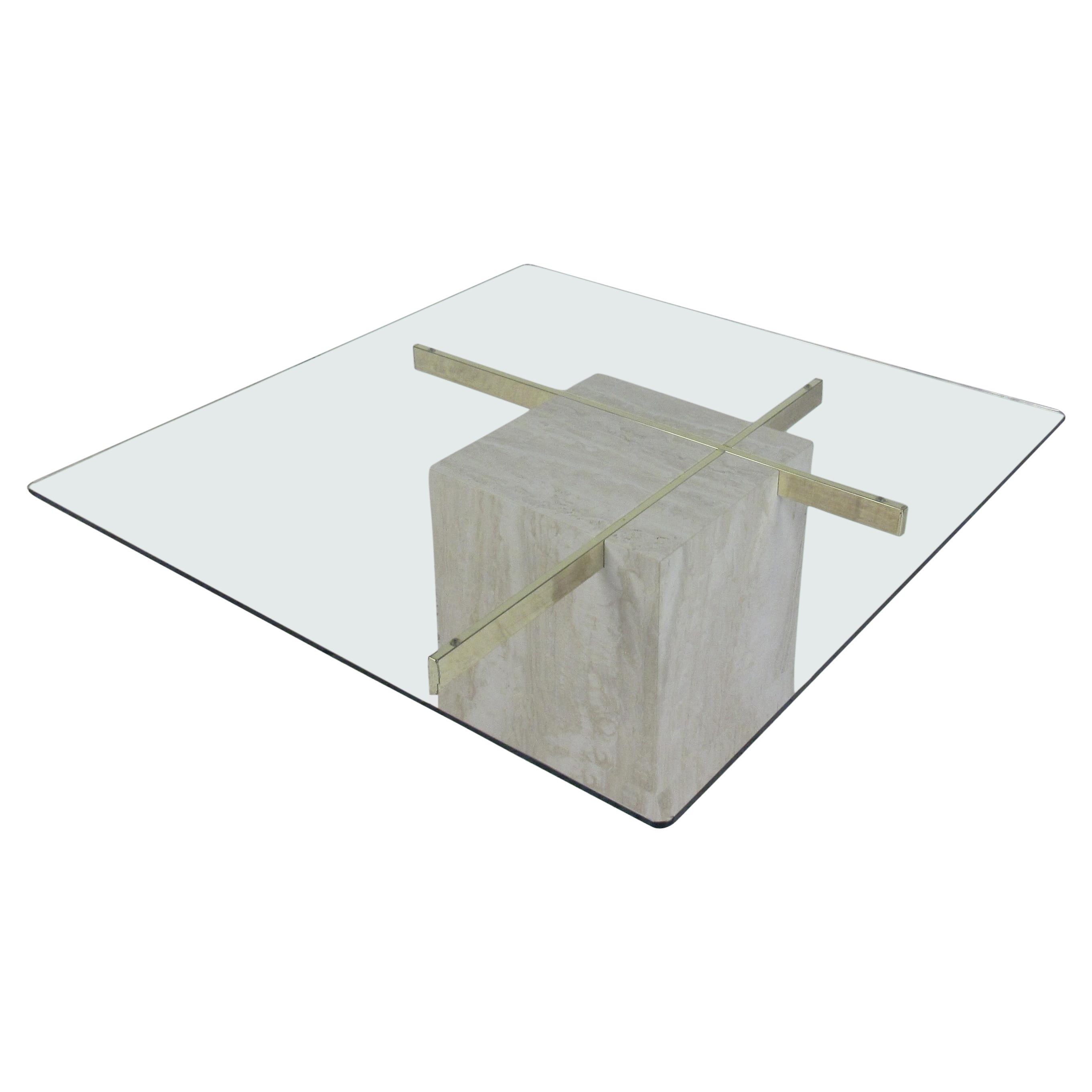 Rectangular Coffee Table in Travertine For Sale at 1stDibs