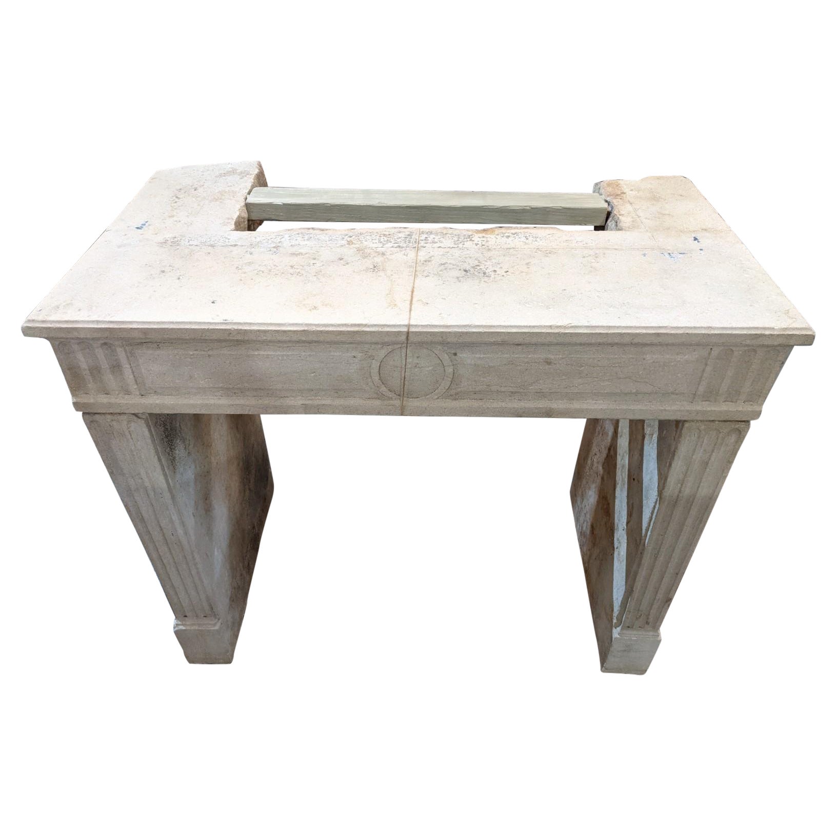 Louis XVI Limestone Mantel from France For Sale
