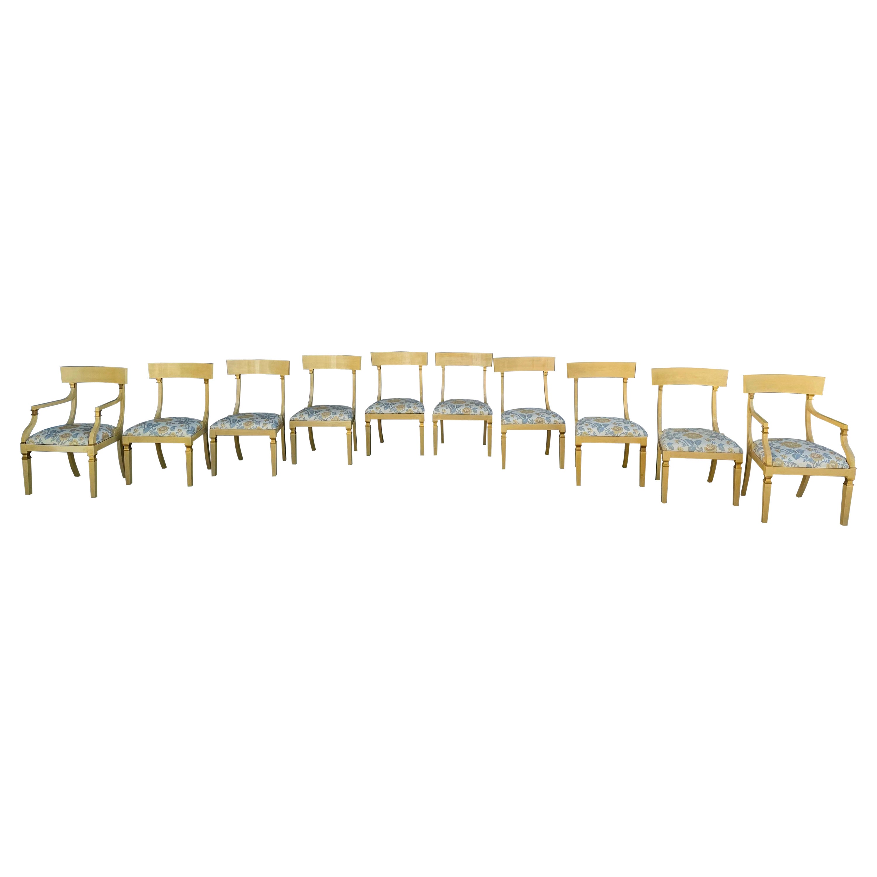 Ten Post Modern Klismos Dining Chairs For Sale