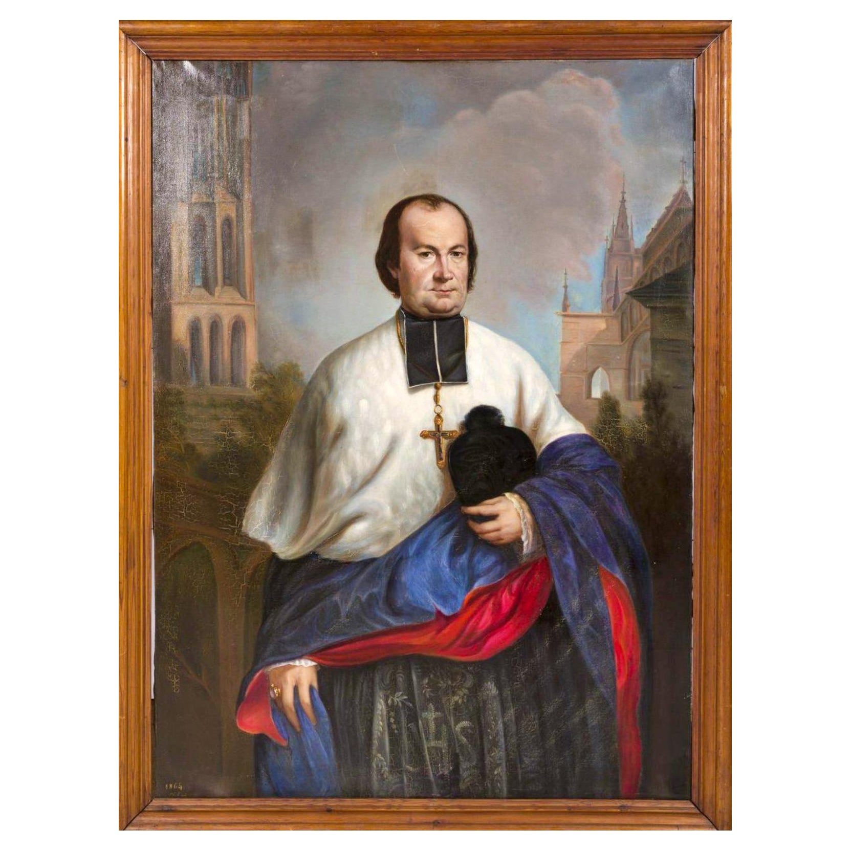 German School, 19th Century Portrait of a Church Official / Prelate Dated 1864