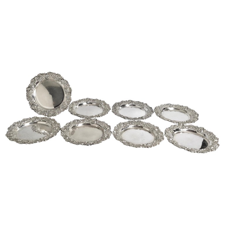 Set of 8 J. E. Caldwell Sterling Silver Bread or Cake Plates For Sale at 1stDibs