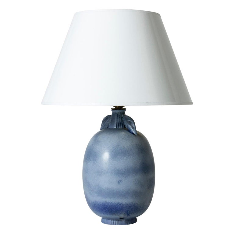 Gunnar Nylund for Rörstrand stoneware table lamp, 1950s, offered by Nordlings