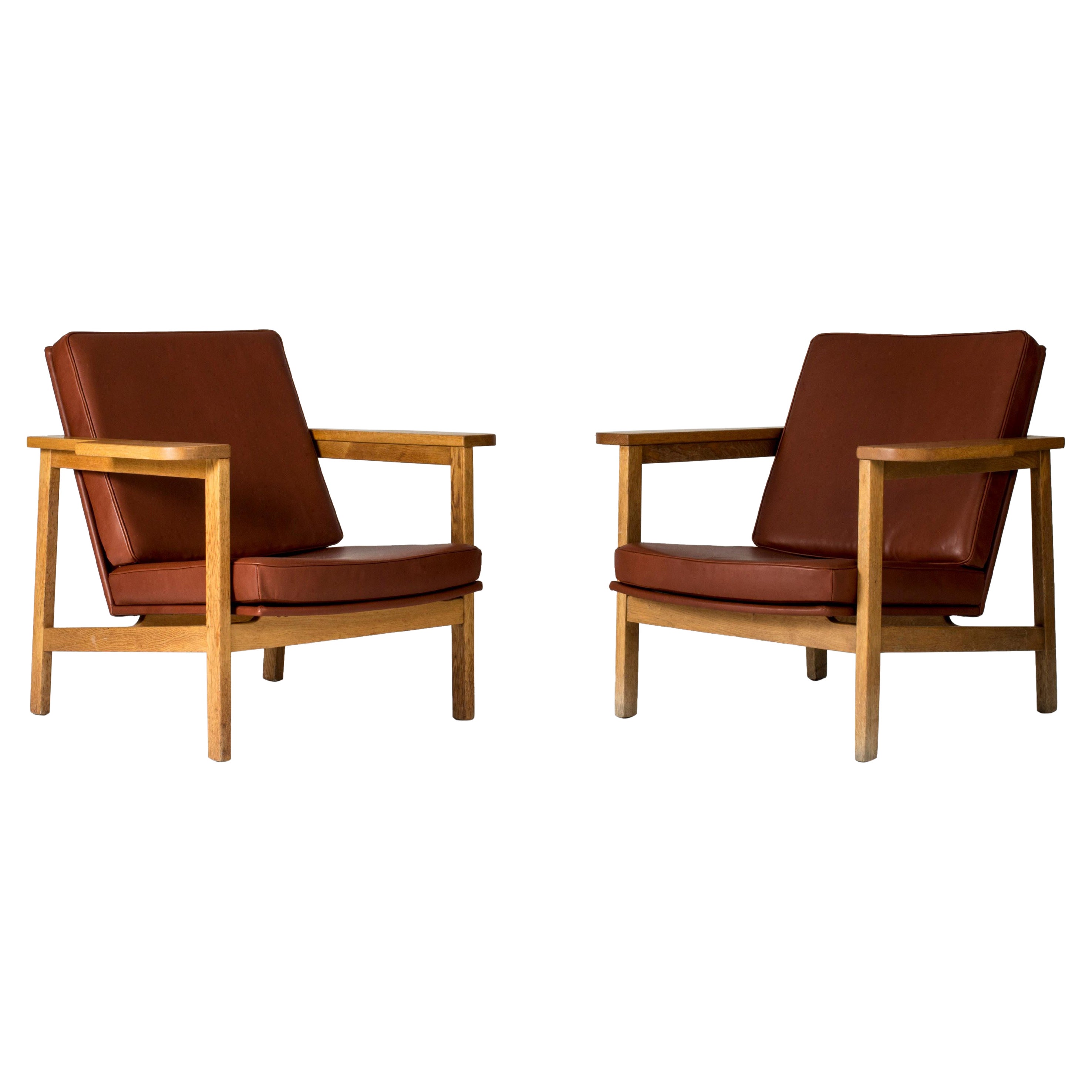 Pair of Lounge Chairs by Carl-Axel Acking for Nordiska Kompaniet, Sweden, 1950s