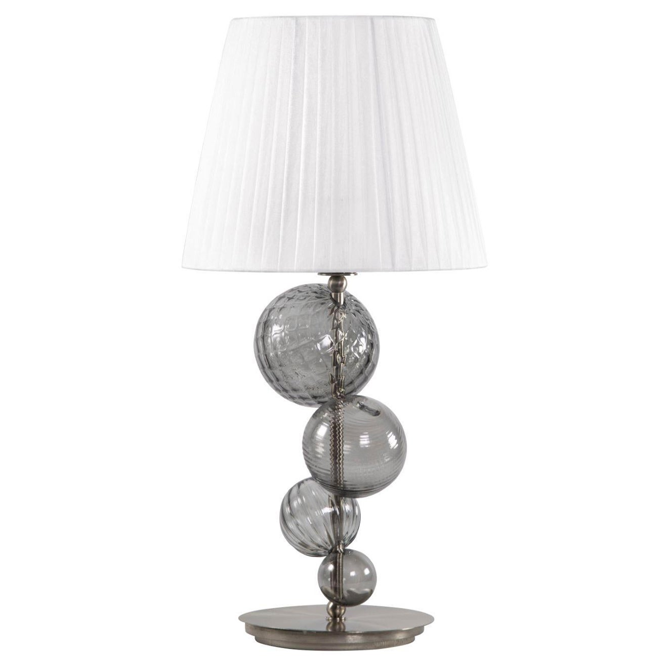 21st Century Artistic Table Lamp 1 Light, Grey Murano Glass by Multiforme For Sale