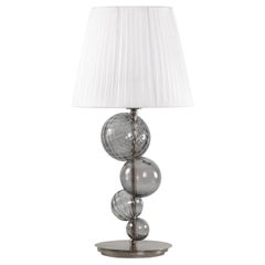 21st Century Artistic Table Lamp 1 Light, Grey Murano Glass by Multiforme