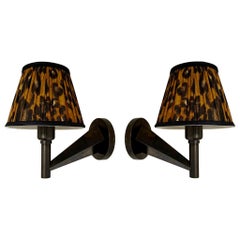 Pair of Bronze Patinated Brass Wall Lights