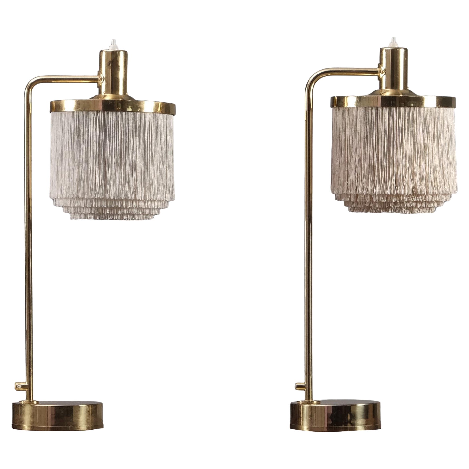 Hans-Agne Jakobsson Model B-140 Brass Table Lamps, 1960s