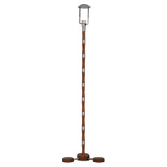 Retro Danish Metal and Wood Mid-Century FLoor Lamp