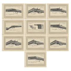 Set of 10 Antique Gun Prints by Mahler '1907'