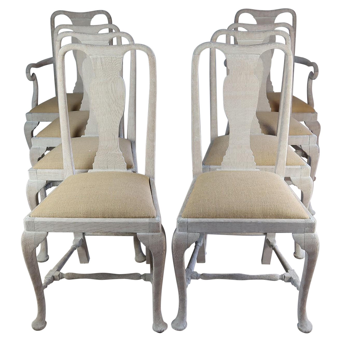 Set of 8 Antique Gustavian Style Urn Back Dining Chairs