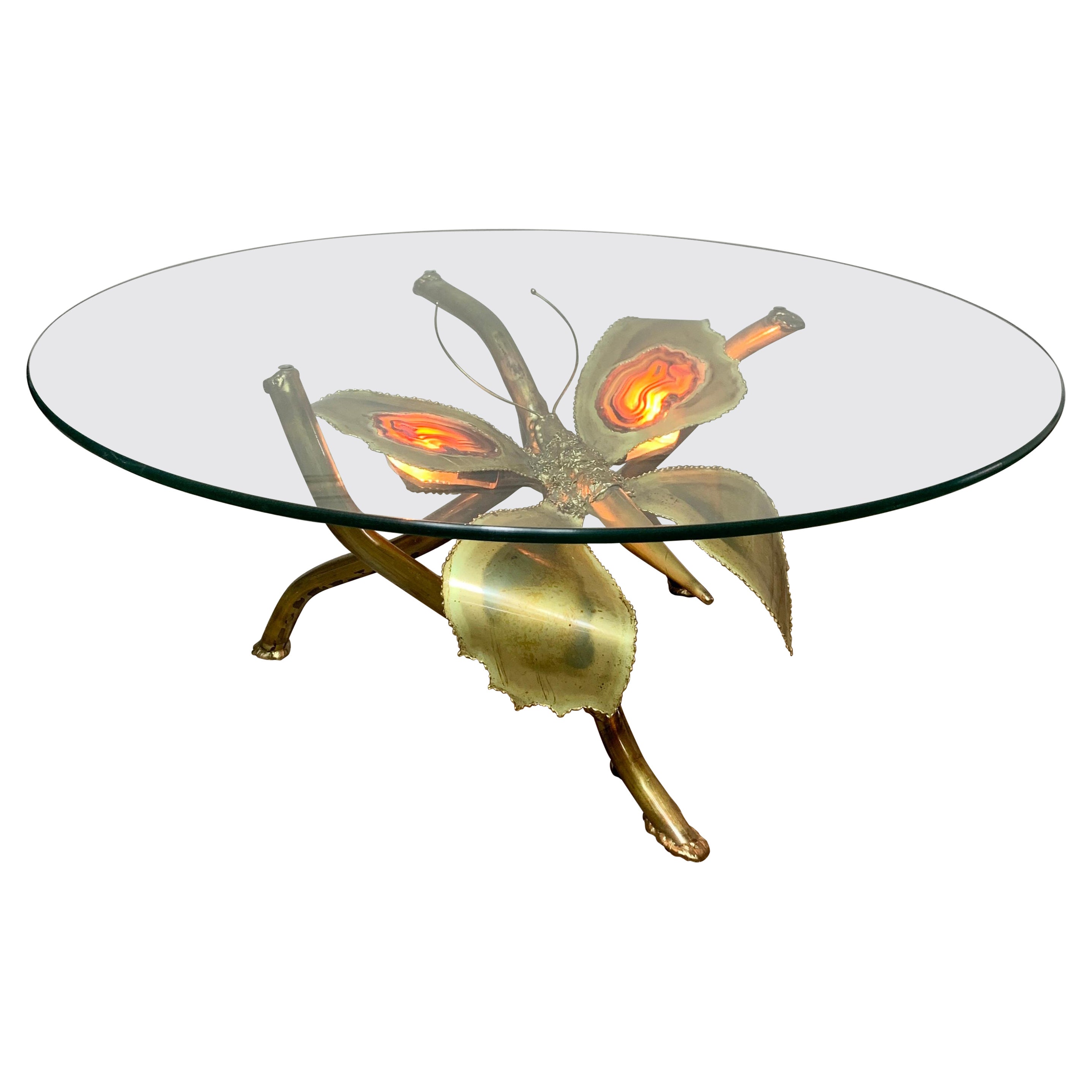 Jacques Duval Brasseur Illuminated Butterfly Coffee Table