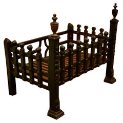Large Free Standing Fire Basket, Iron Fire Grate